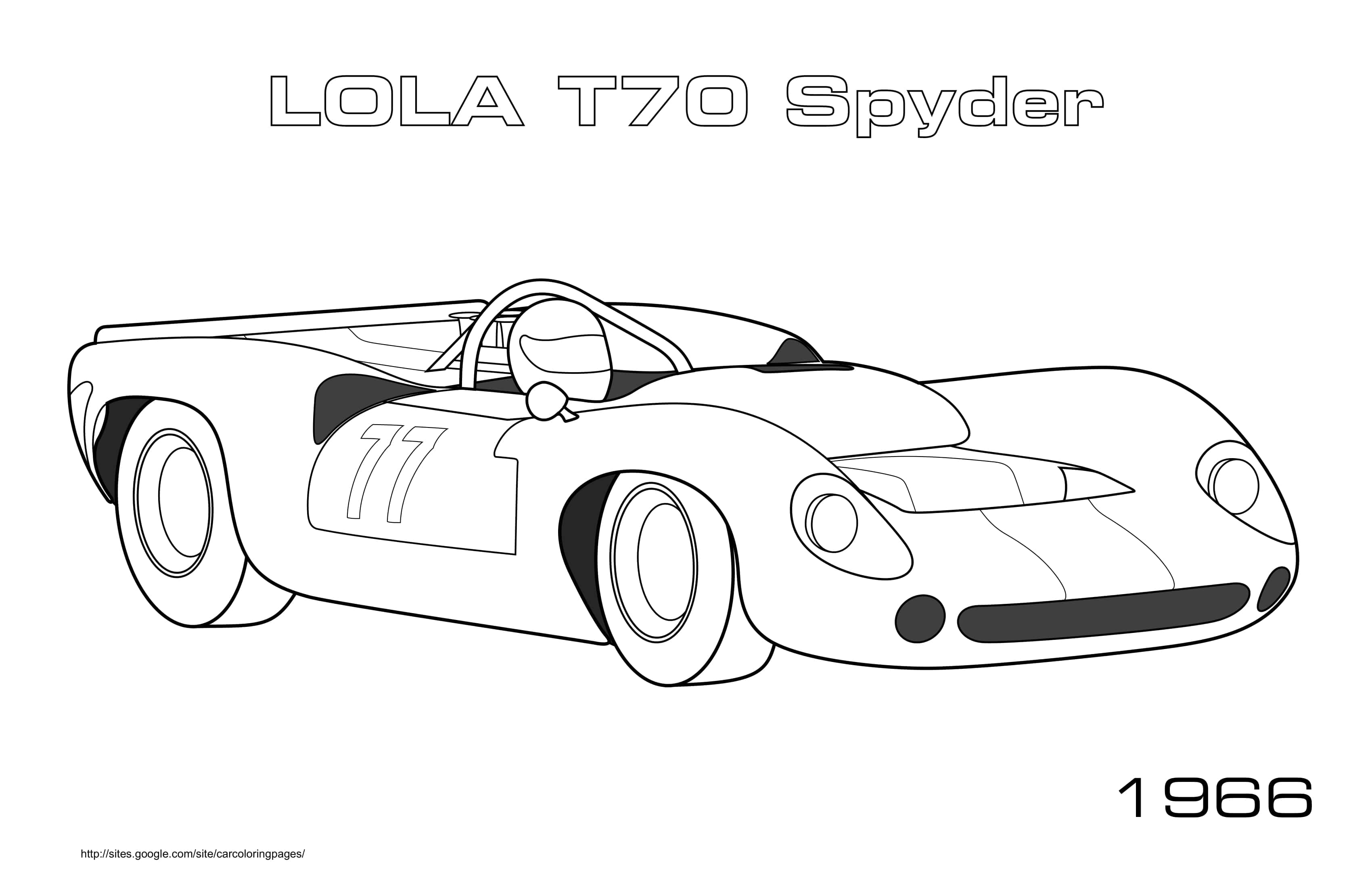 Lola T70 Spyder 1966 Coloring Page
