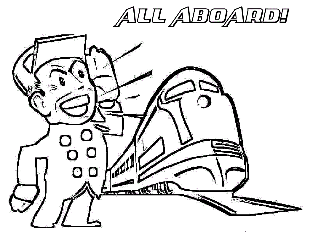 Machinist And Train 0ad3 Coloring Page