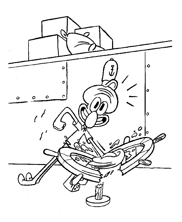 Mad Squidward Coloring Page