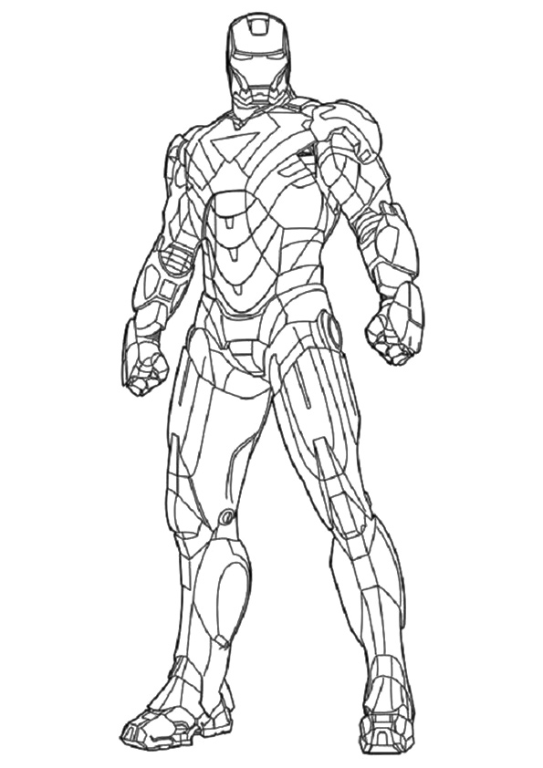 Mark 2 A4 Avengers Marvel Coloring Page