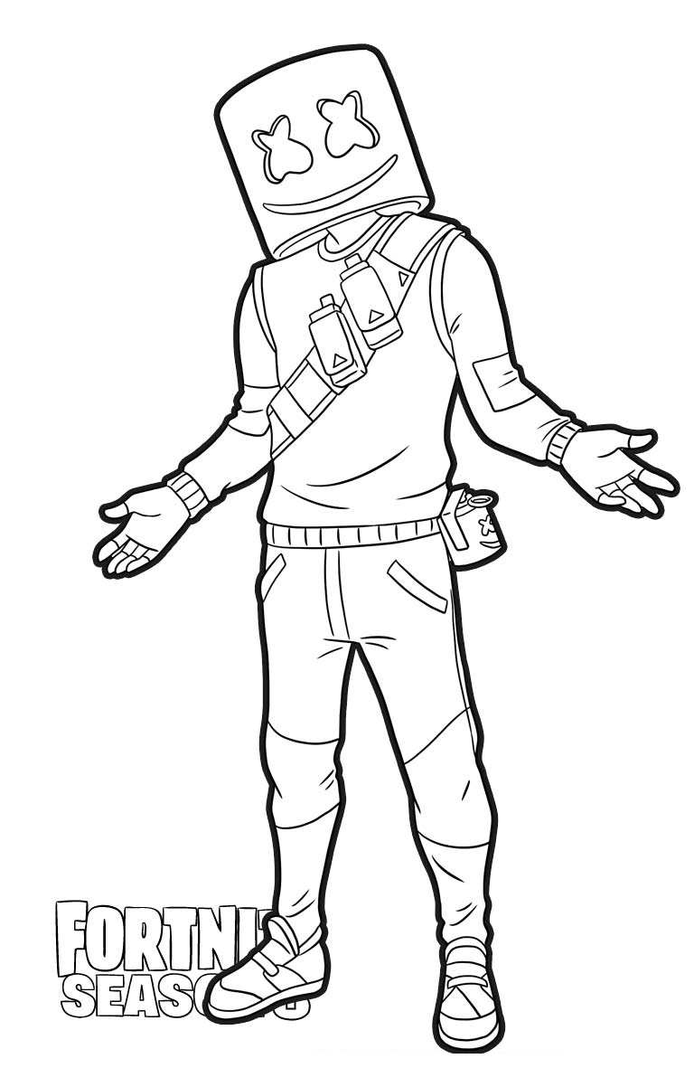 Marshmello From Fortnite Coloring Page