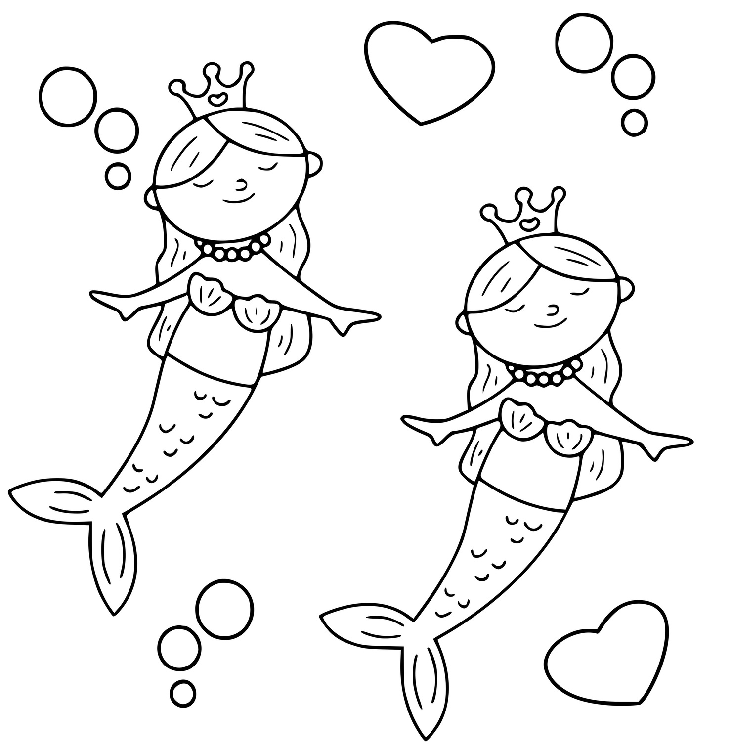 Matching Mermaids With Hearts