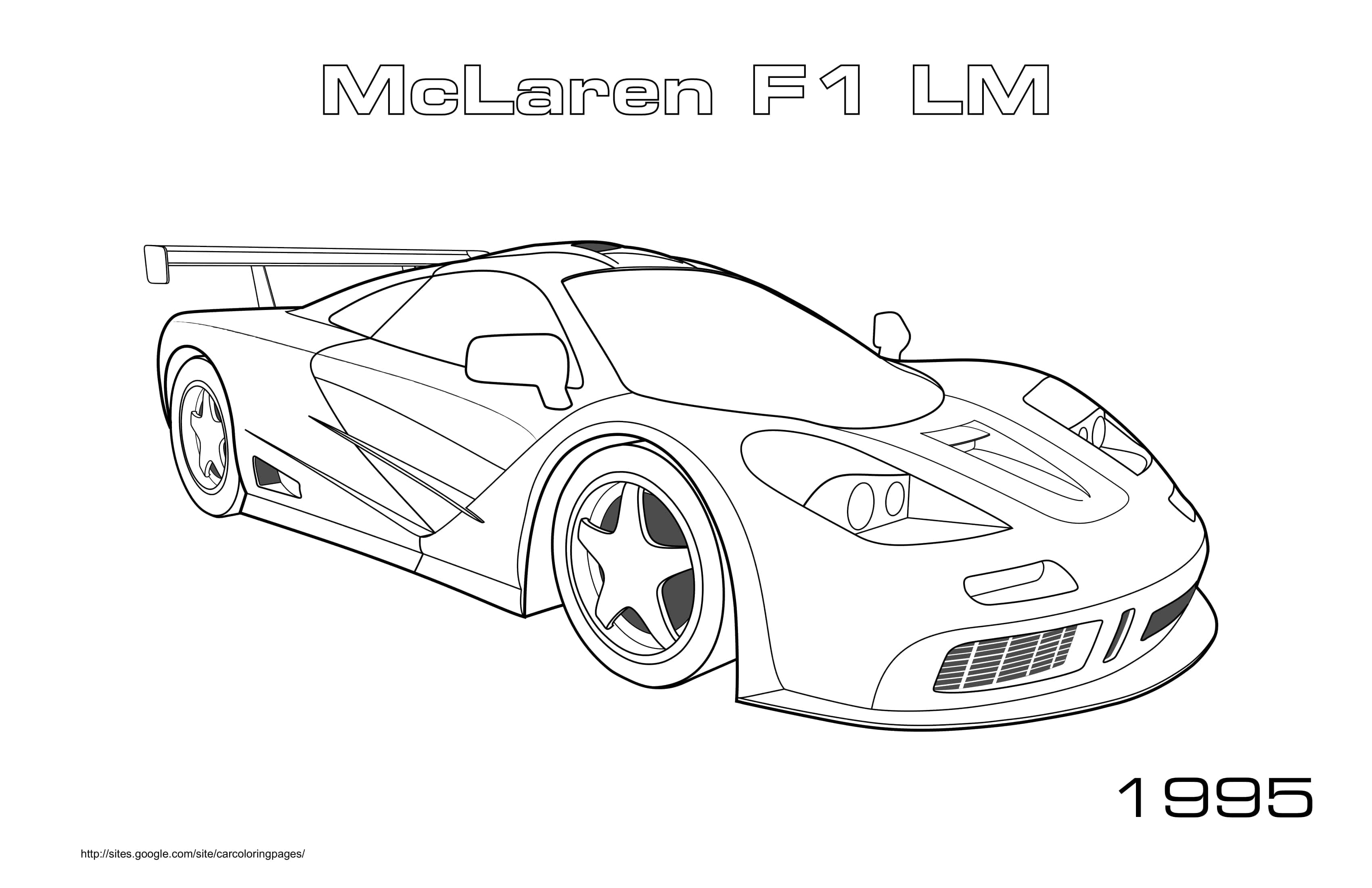 Mclaren F1 Lm 1995 Coloring Page