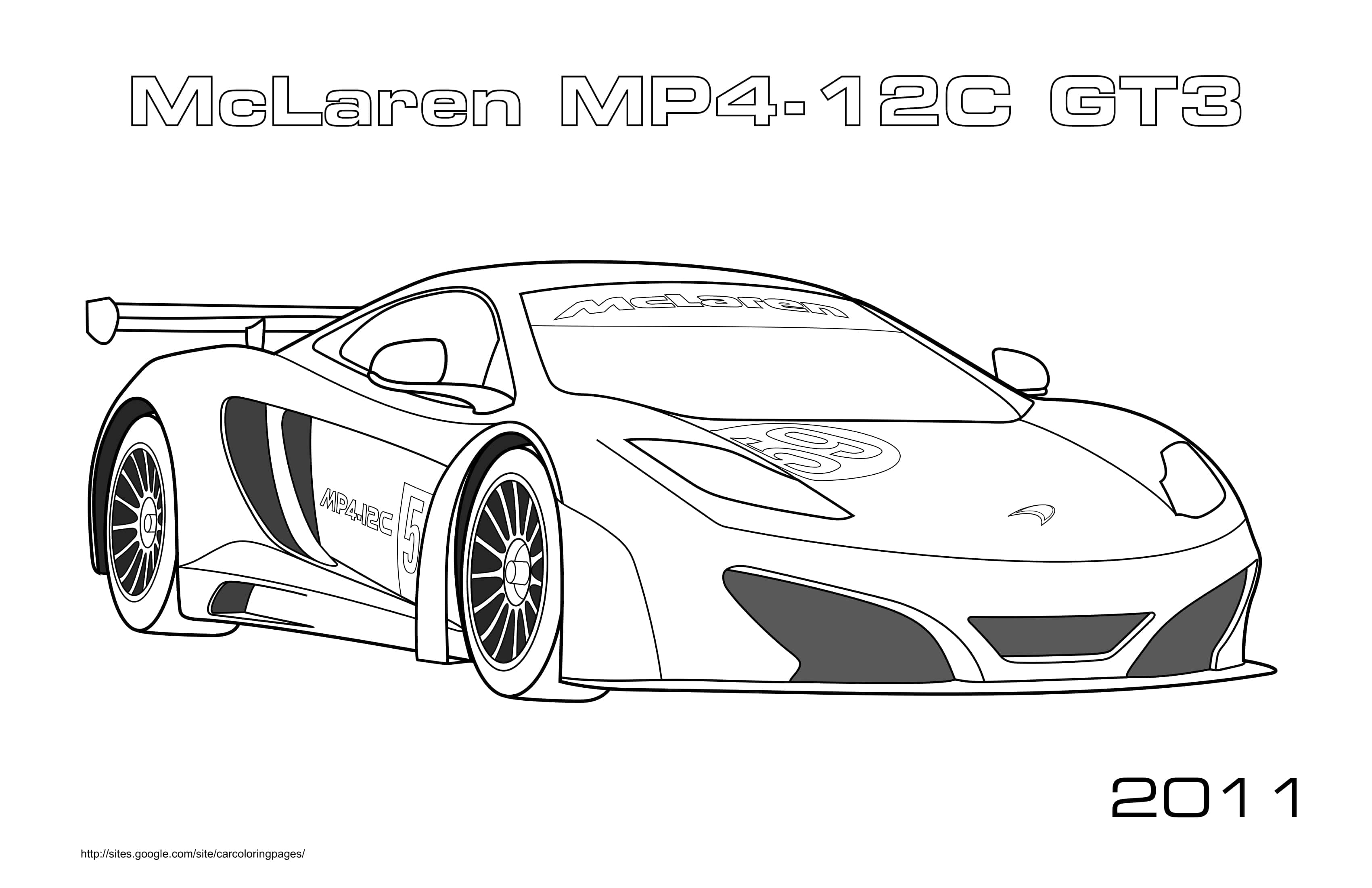 Mclaren Mp4 12c Gt3 2011 Coloring Page