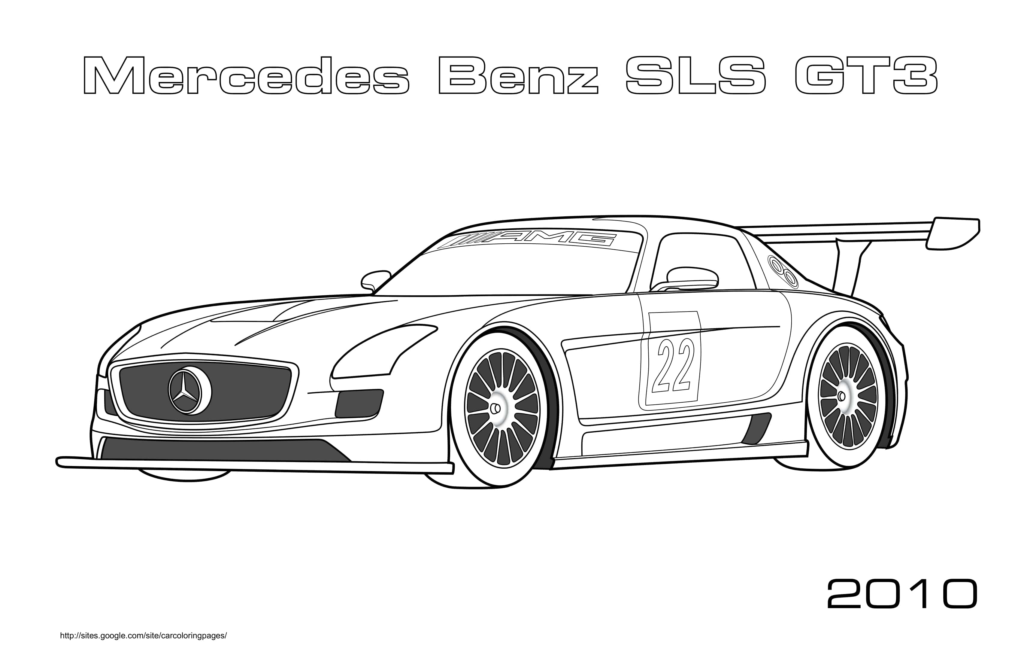 Mercedes Benz Sls Gt3 2010 Coloring Page