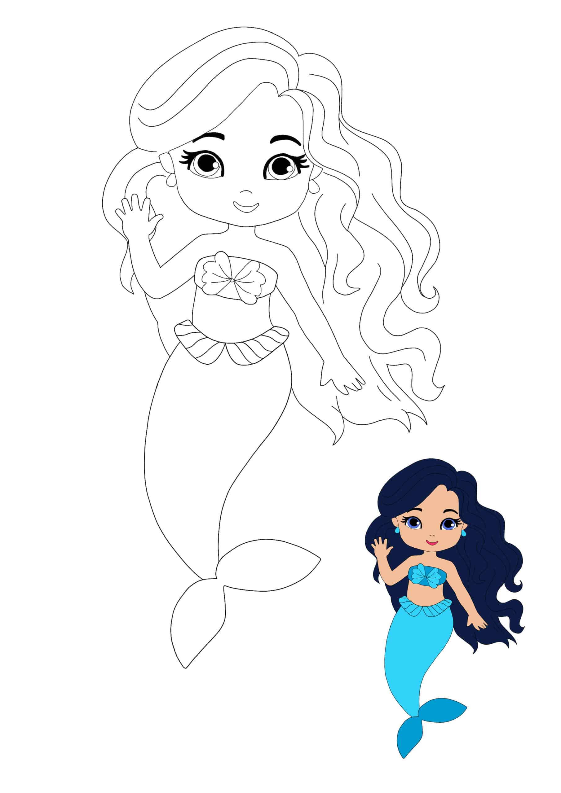 Mermaid Princess Coloring Page