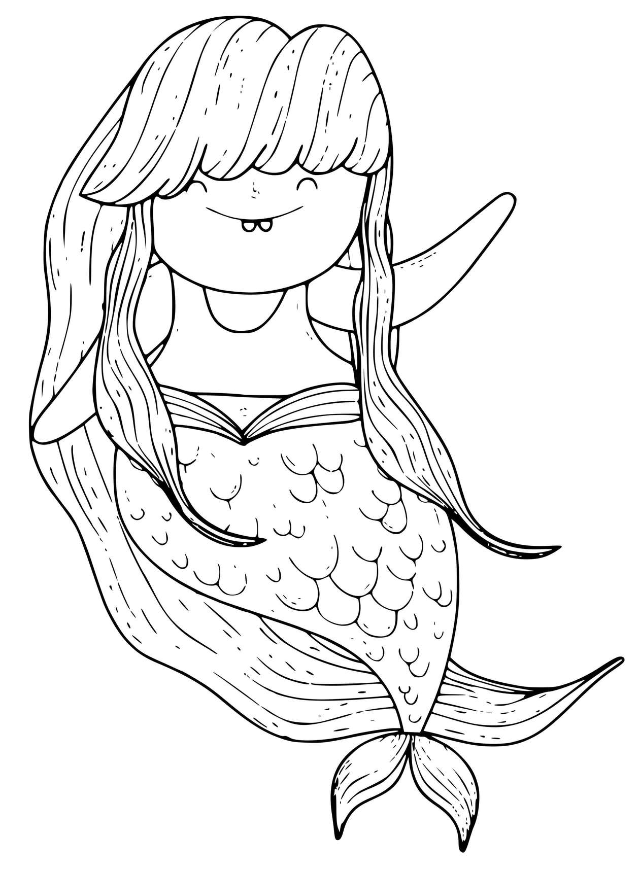 Mermaid With Long Hair