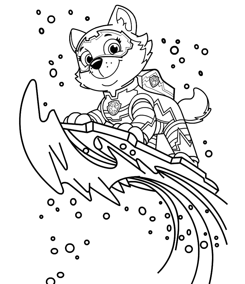 Mighty Pups PAW Patrol Everest Coloring Page