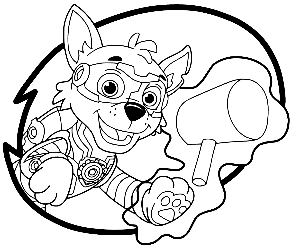 Mighty Pups Rocky Coloring Page