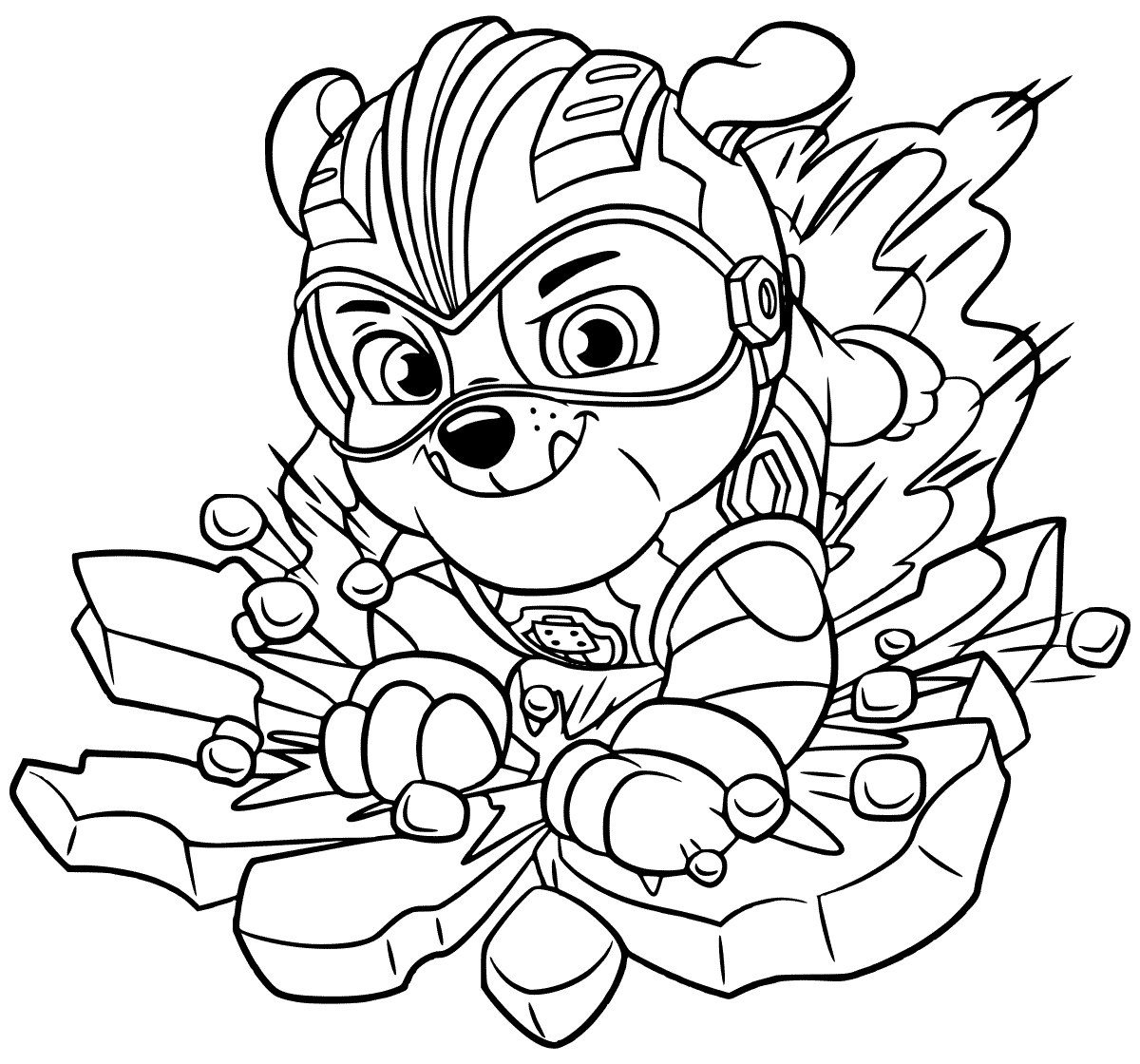 Mighty Pups Rubbles Coloring Page