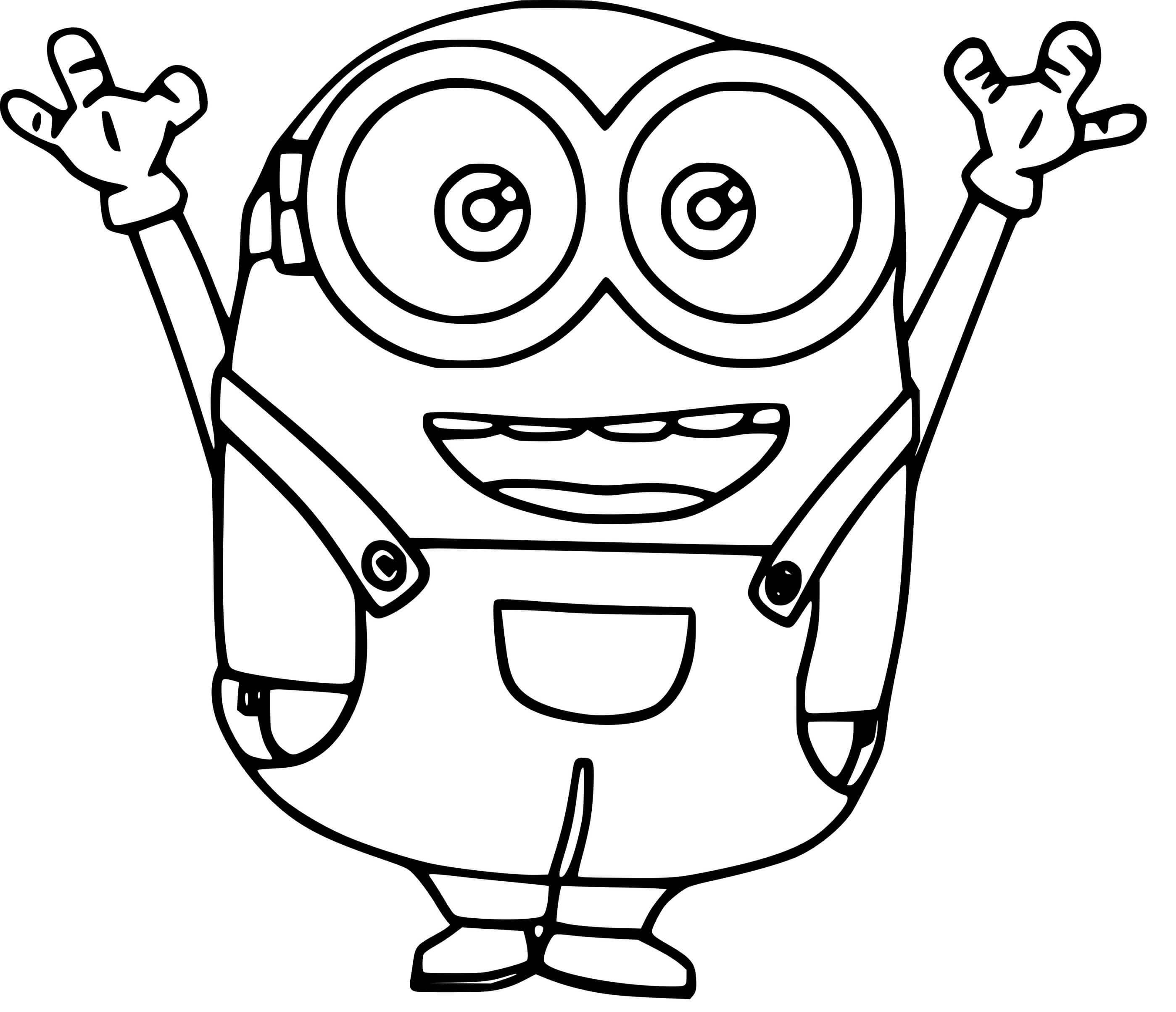 Minion Rising Arms Coloring Page