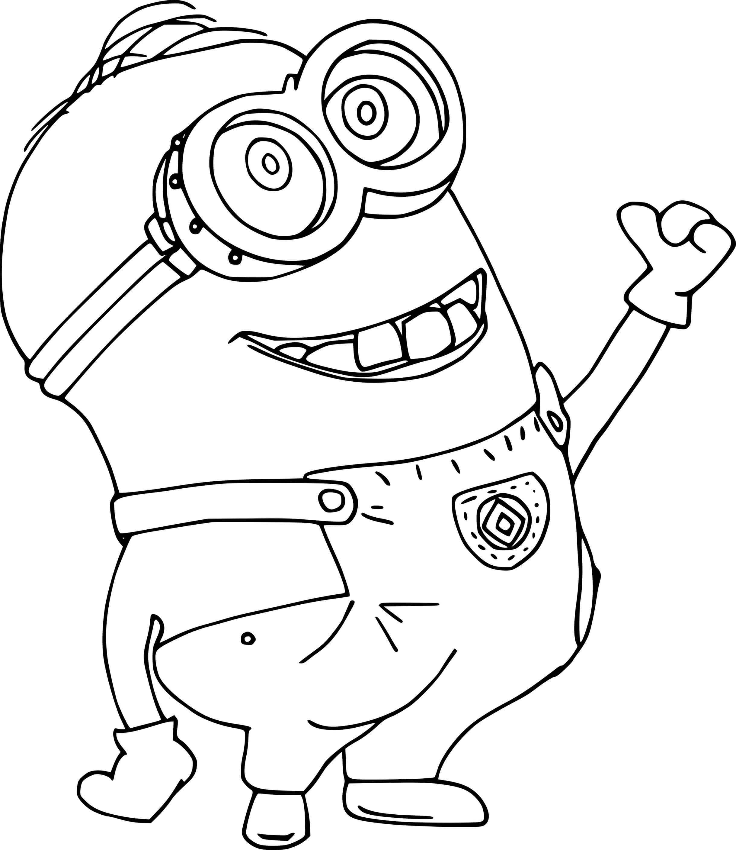 Minion Is Happy Coloring Page