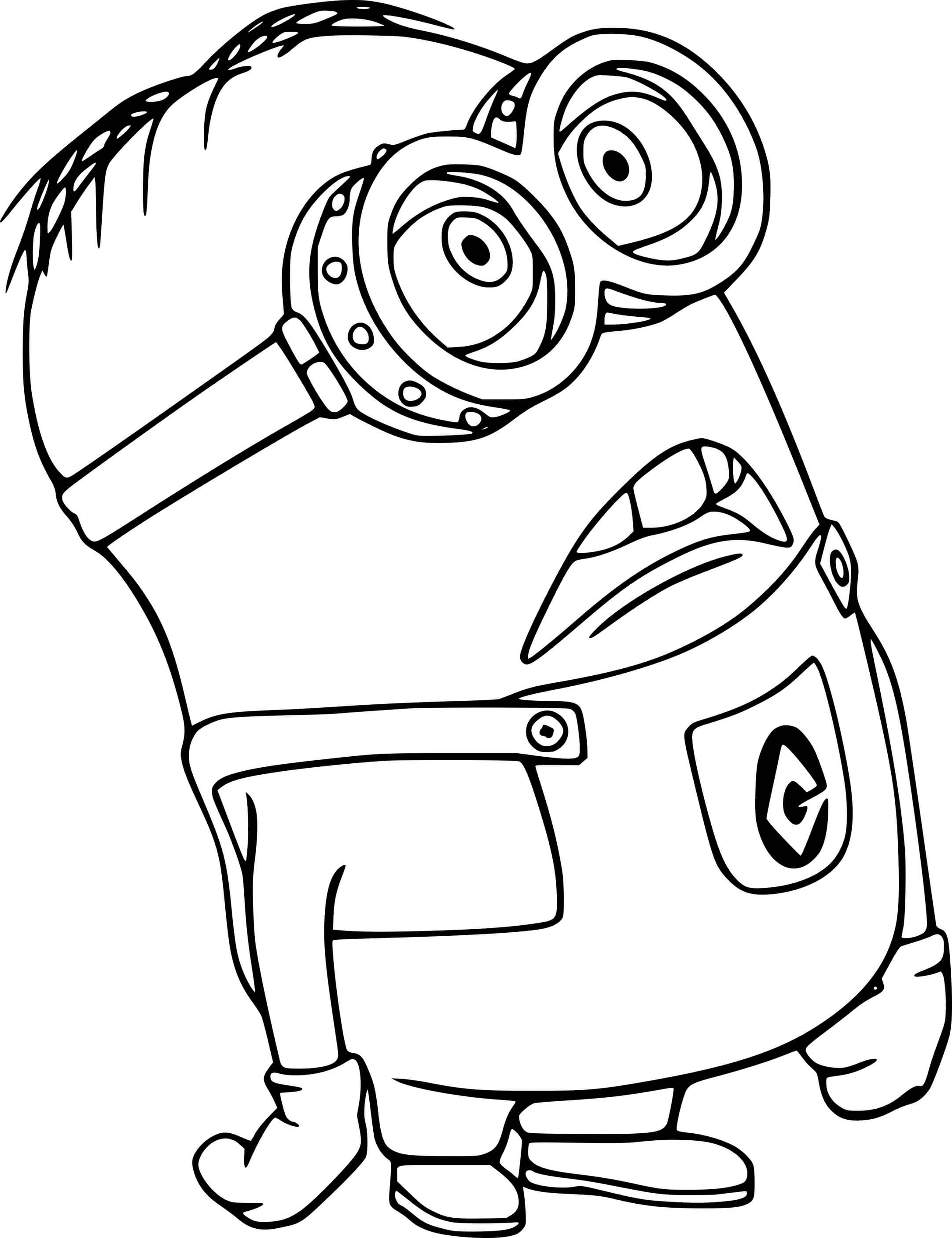 Minion Is Surprised Coloring Page