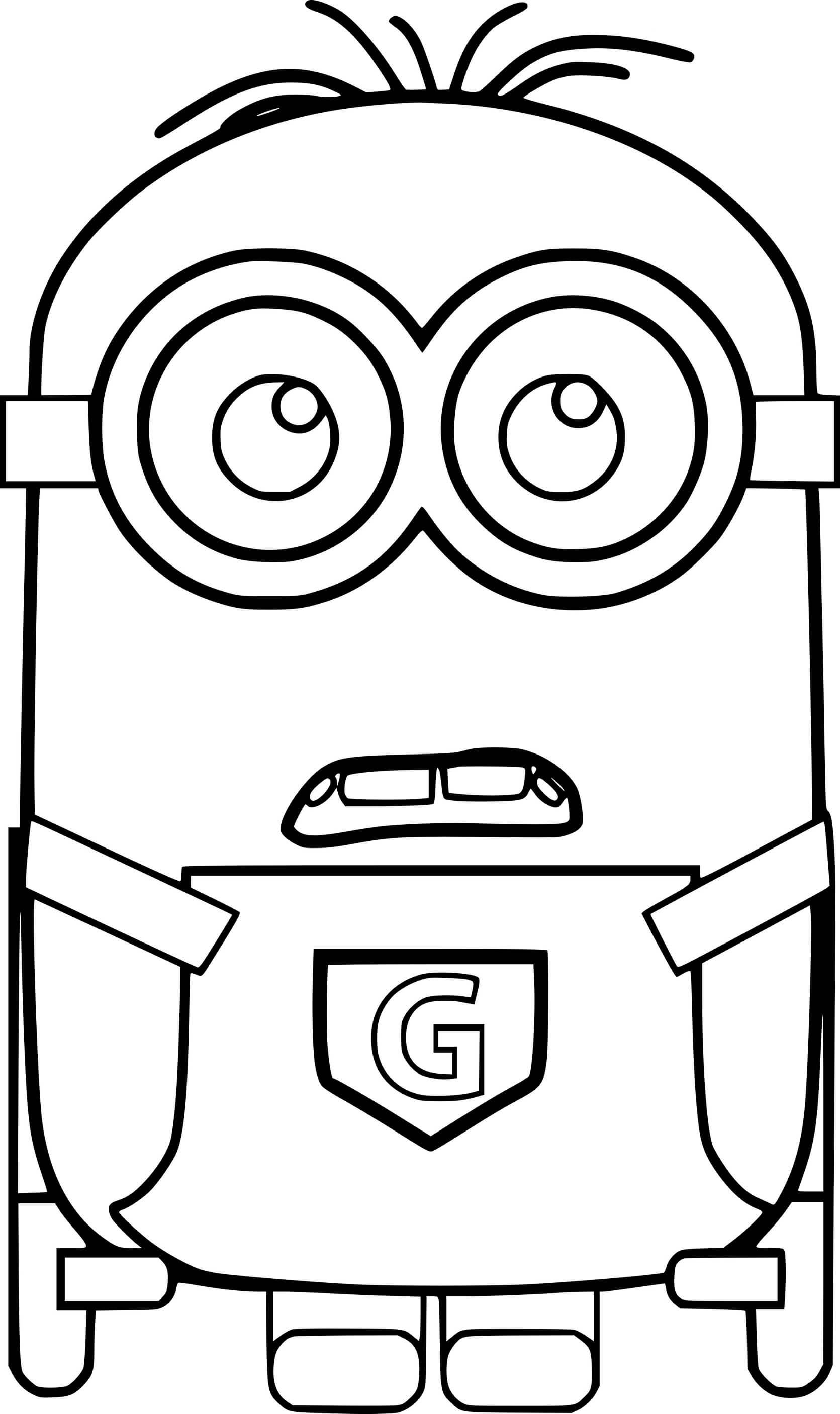 Minion With G Coloring Page