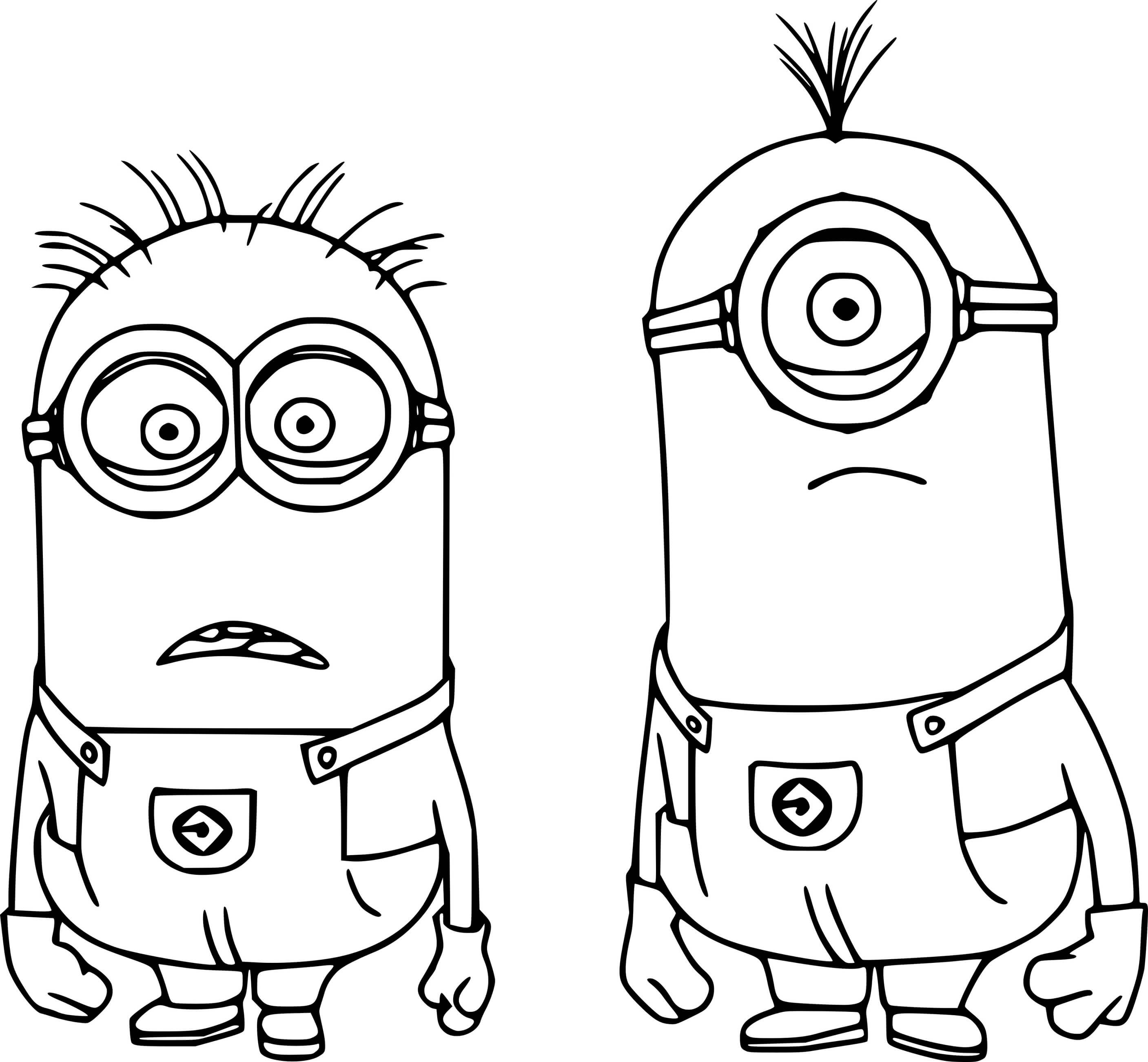 Minions Surprised Coloring Page