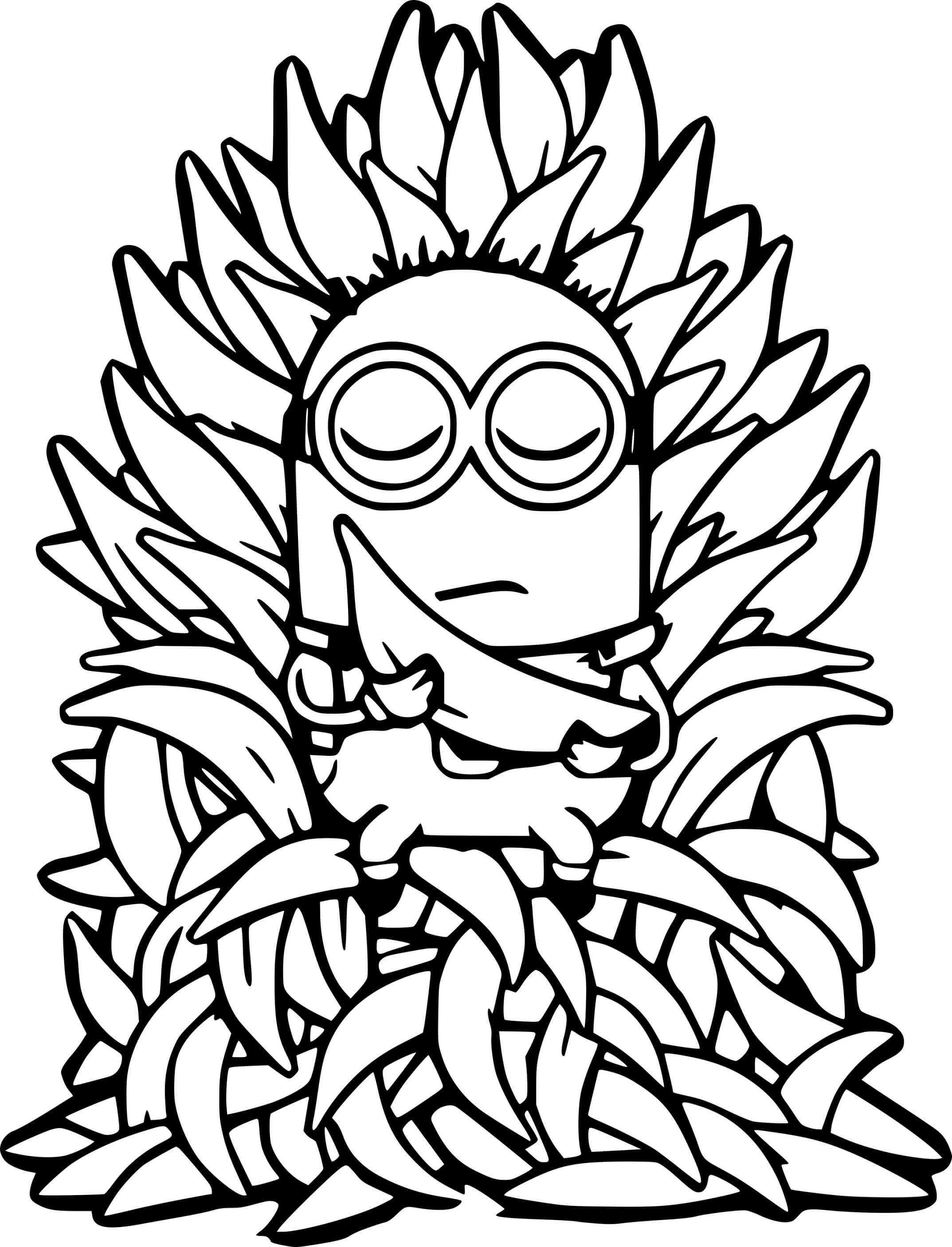 Minions In Bananas Coloring Page