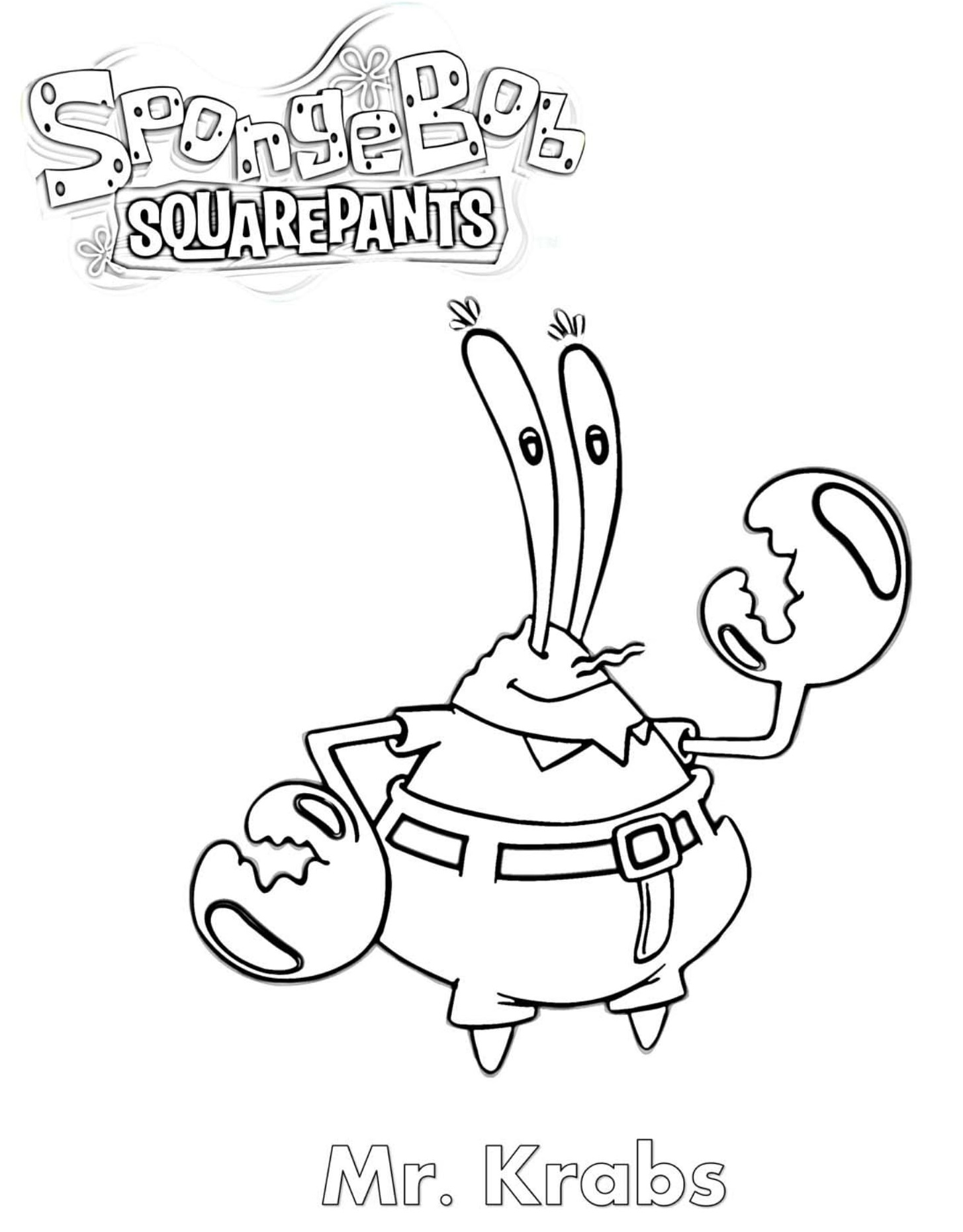 Mister Krabs Coloring Page