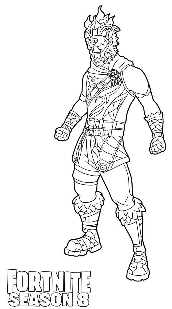 Molten Battle Hound From Fortnite Season 8 Coloring Page