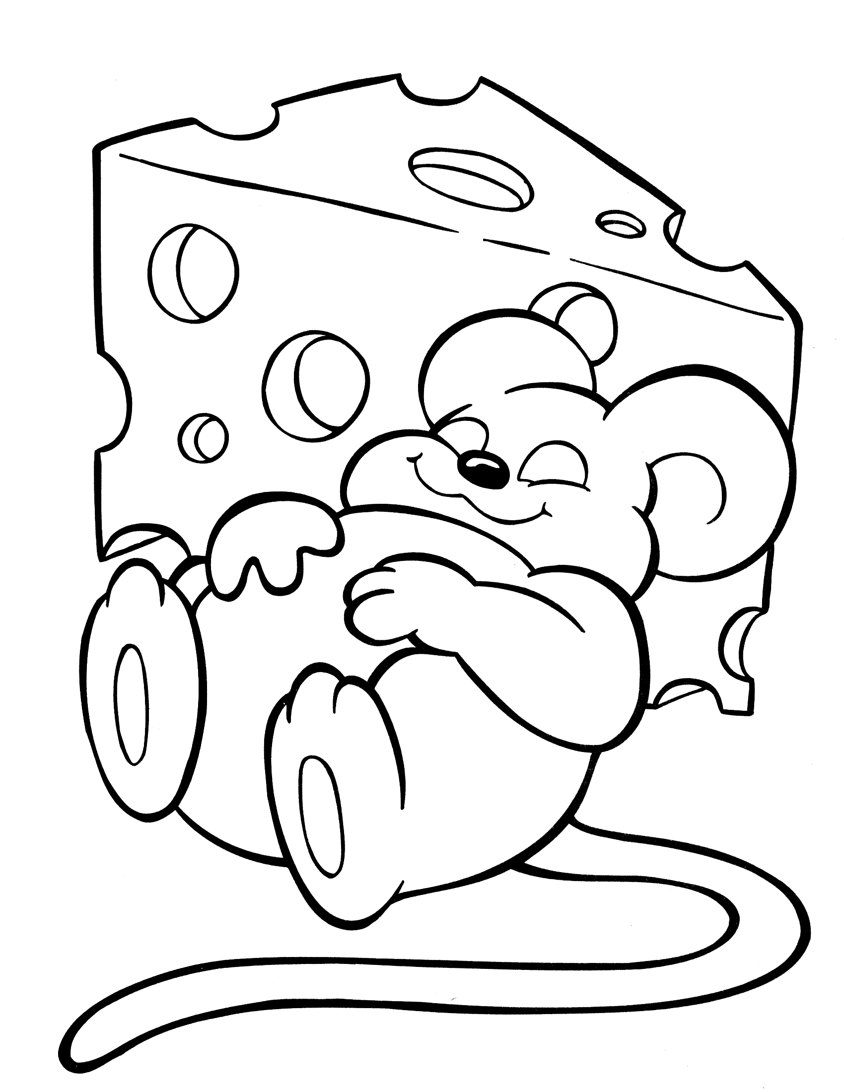Mouse And Cheese Coloring Page