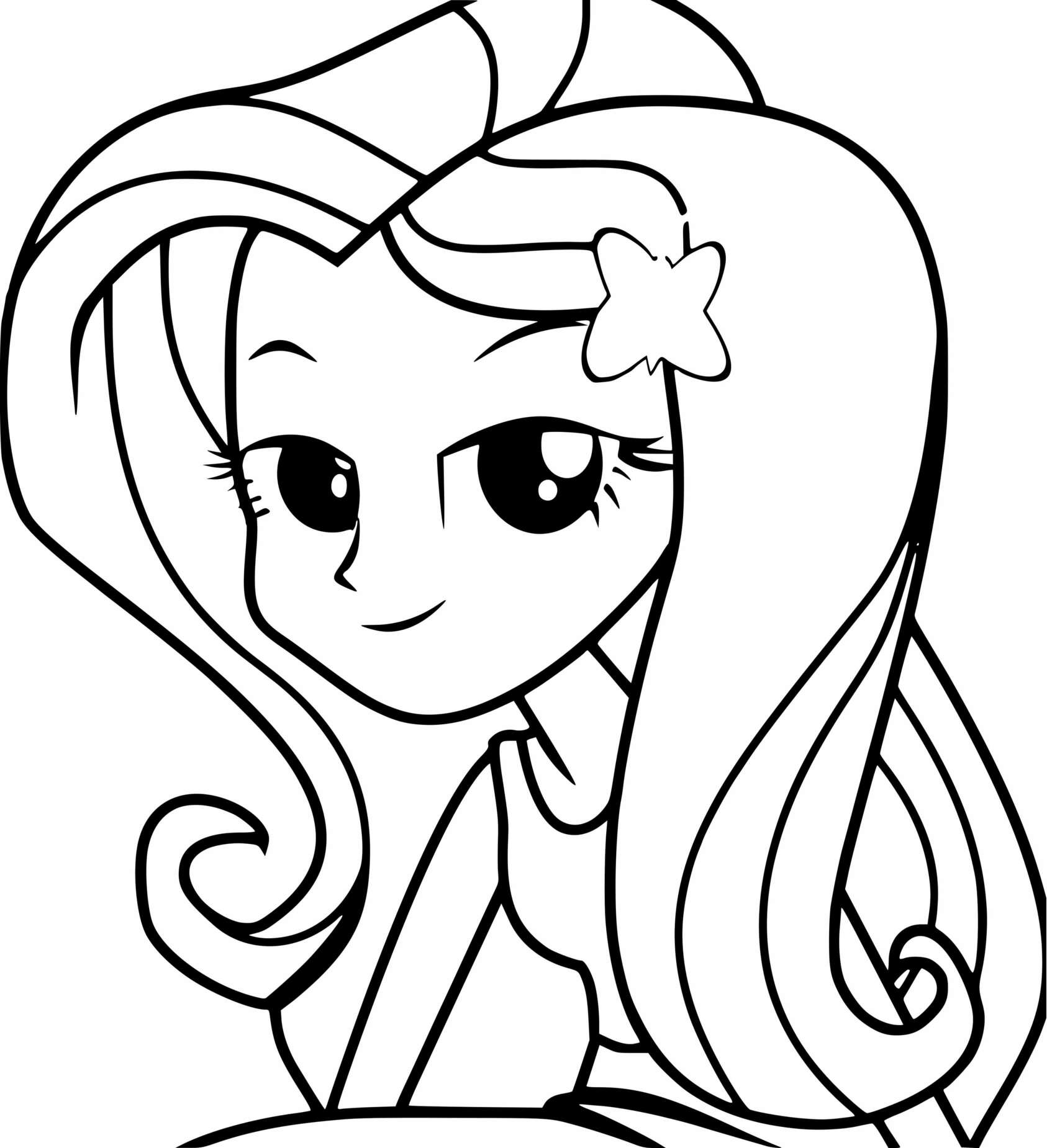 My Little Pony Equestria Girls Fluttershy Cute Princess Coloring ...
