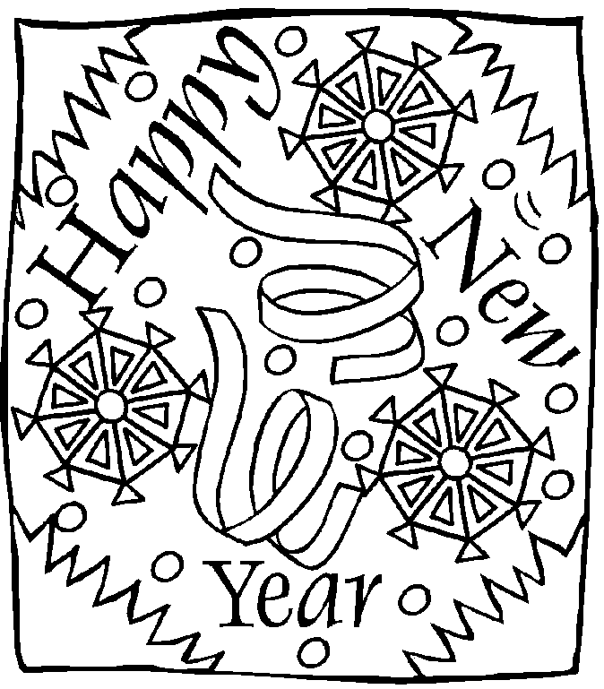 New Year 2 Coloring Page