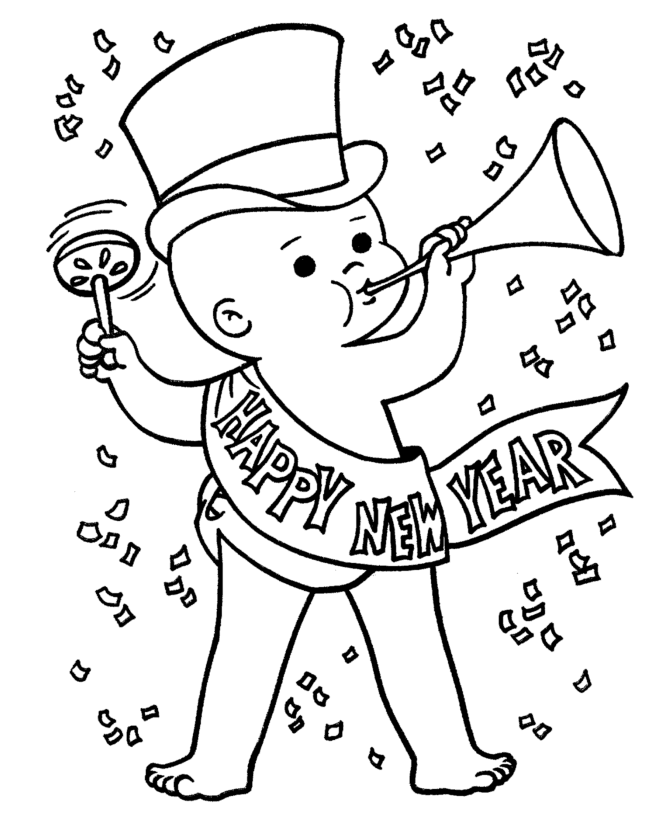 New Year Baby Chinese New Year Coloring Page