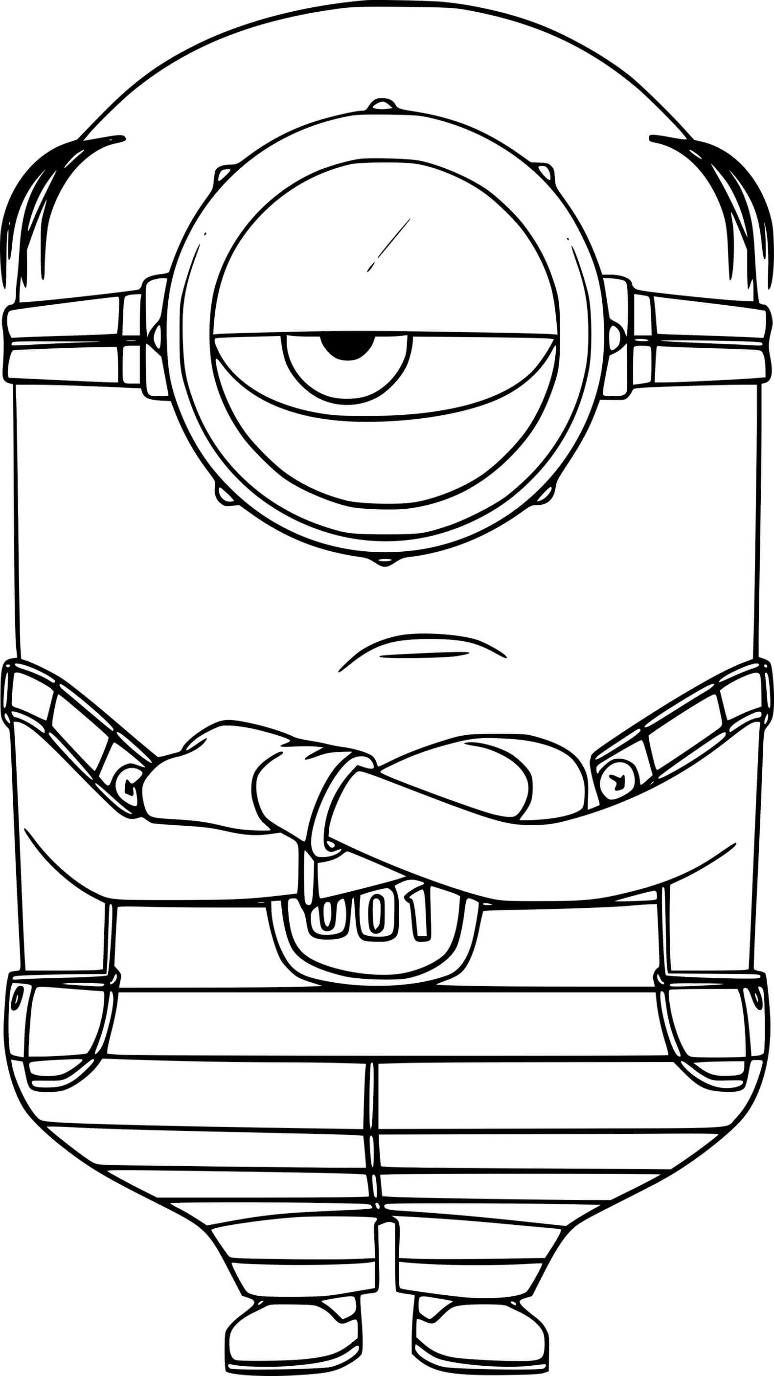 Number One Minion Is Angry Coloring Page