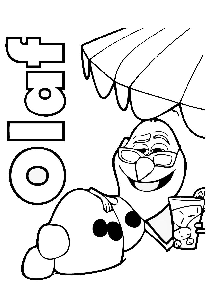 Olaf Drinks Ice Tea At The Beach