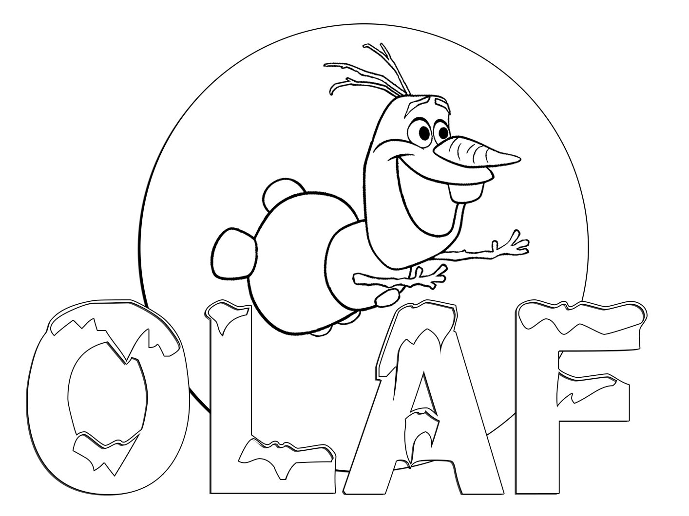 Olaf Fly Logo With Snow
