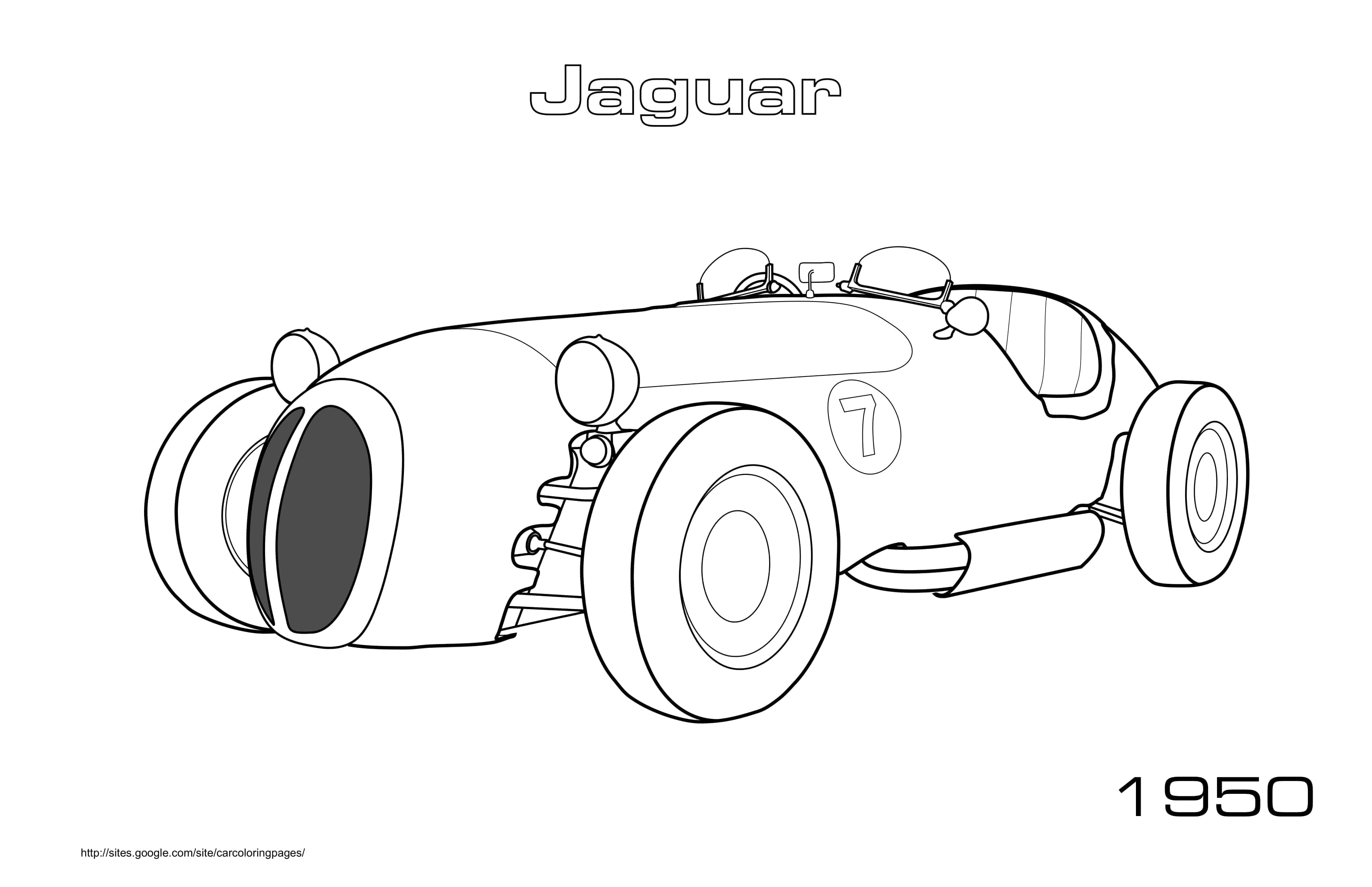 Old Car Jaguar 1950 Coloring Page