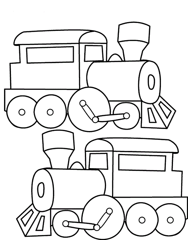 Old School Train A04a Coloring Page