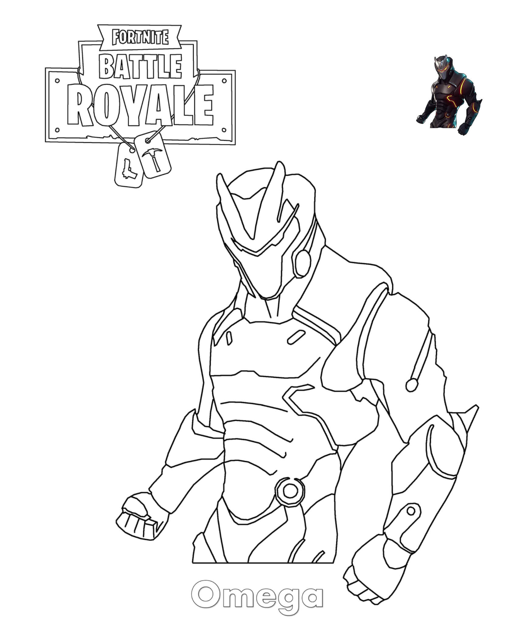 Omega Fortnite Coloring Page
