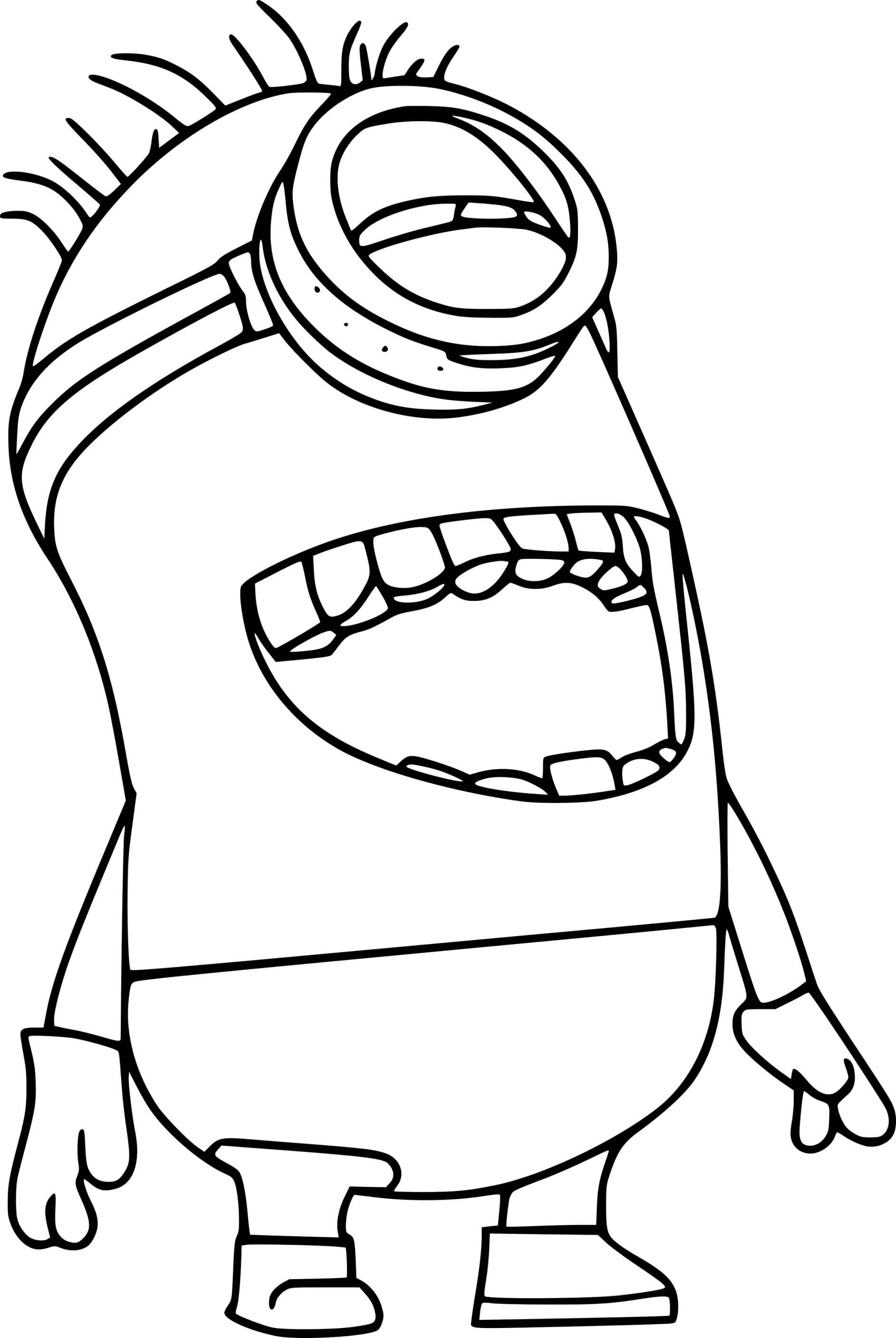One Eye Minion Laughing Coloring Page