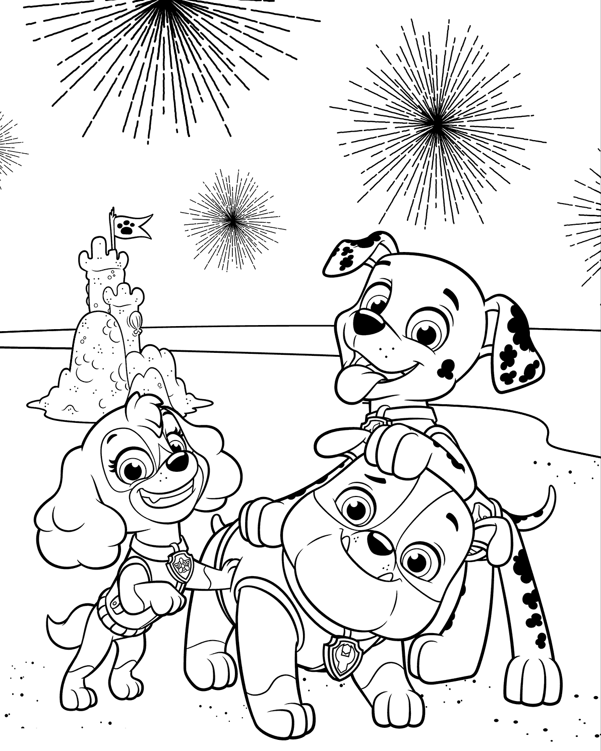 PAW Patrol 4th Of July Coloring Page