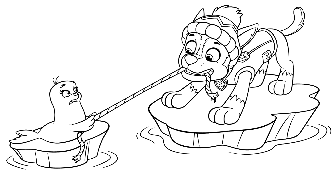 PAW Patrol Chase On Ice Coloring Page