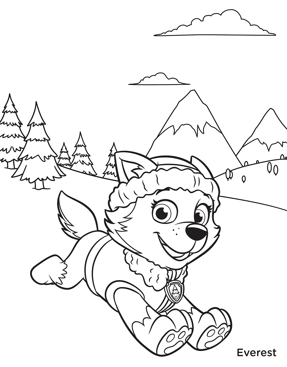 PAW Patrol Everest In Mountains Coloring Page