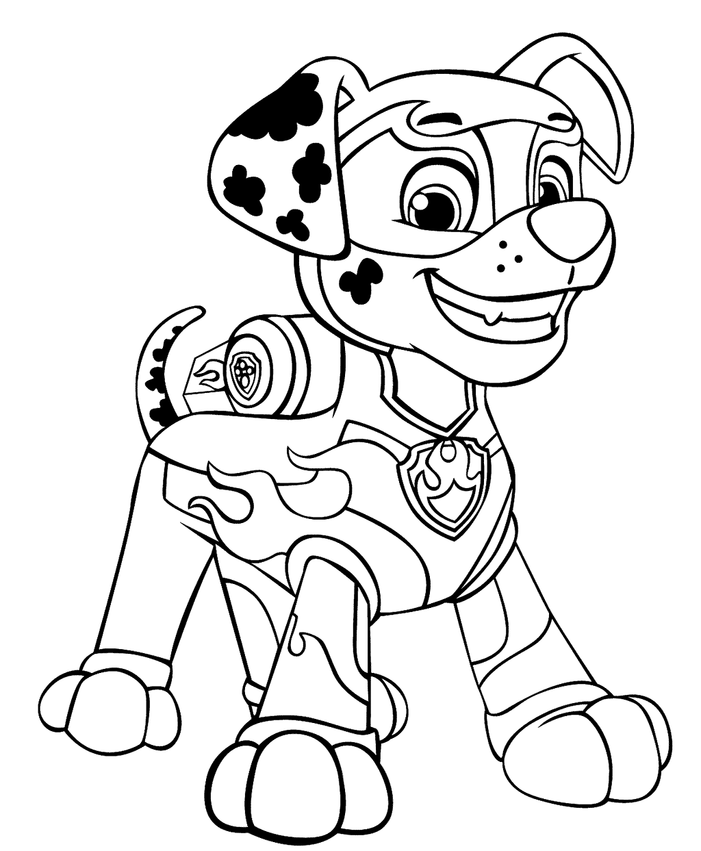 PAW Patrol Mighty Pups Marshal For Boys Coloring Page