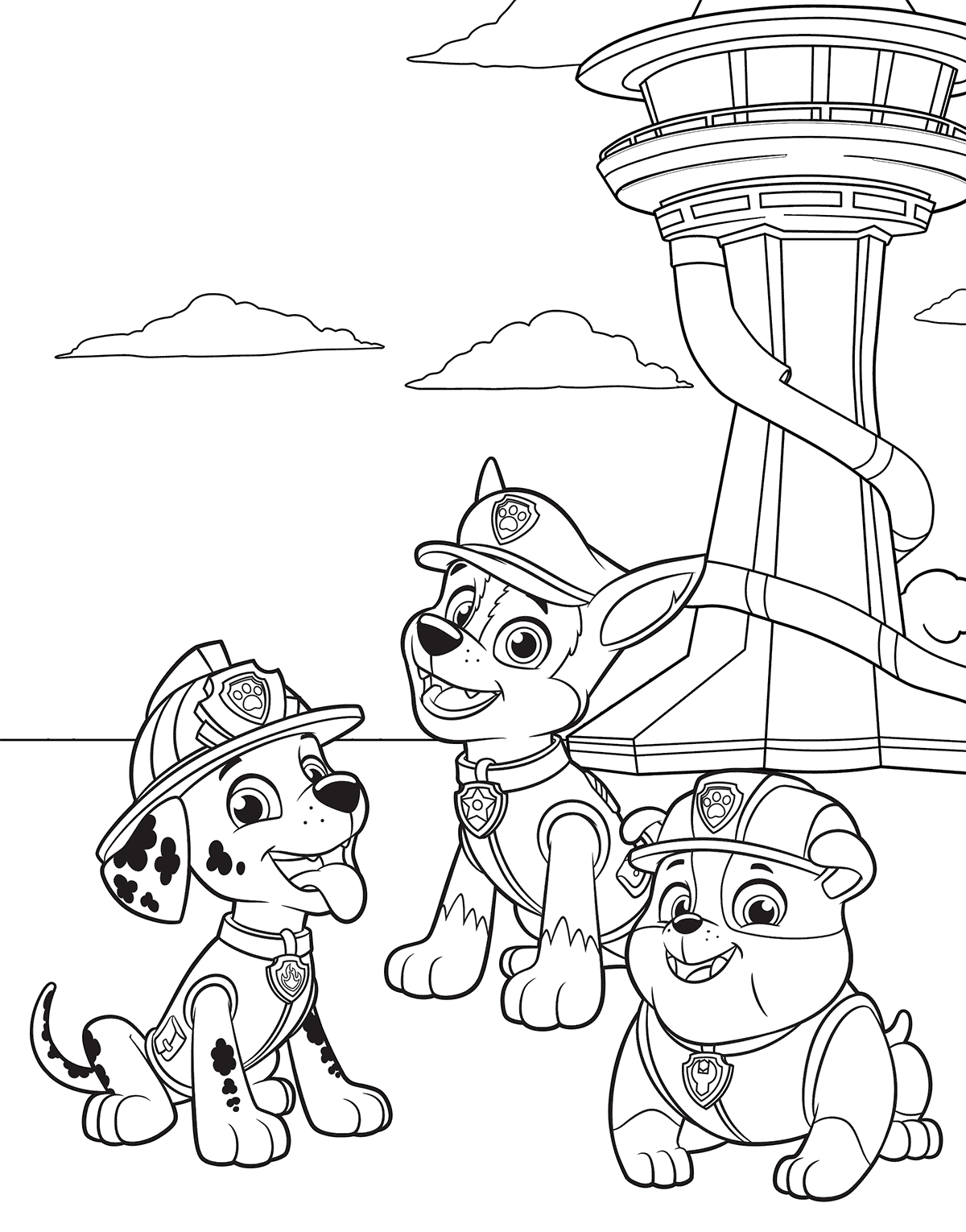 PAW Patrol In Adventure Bay Coloring Page