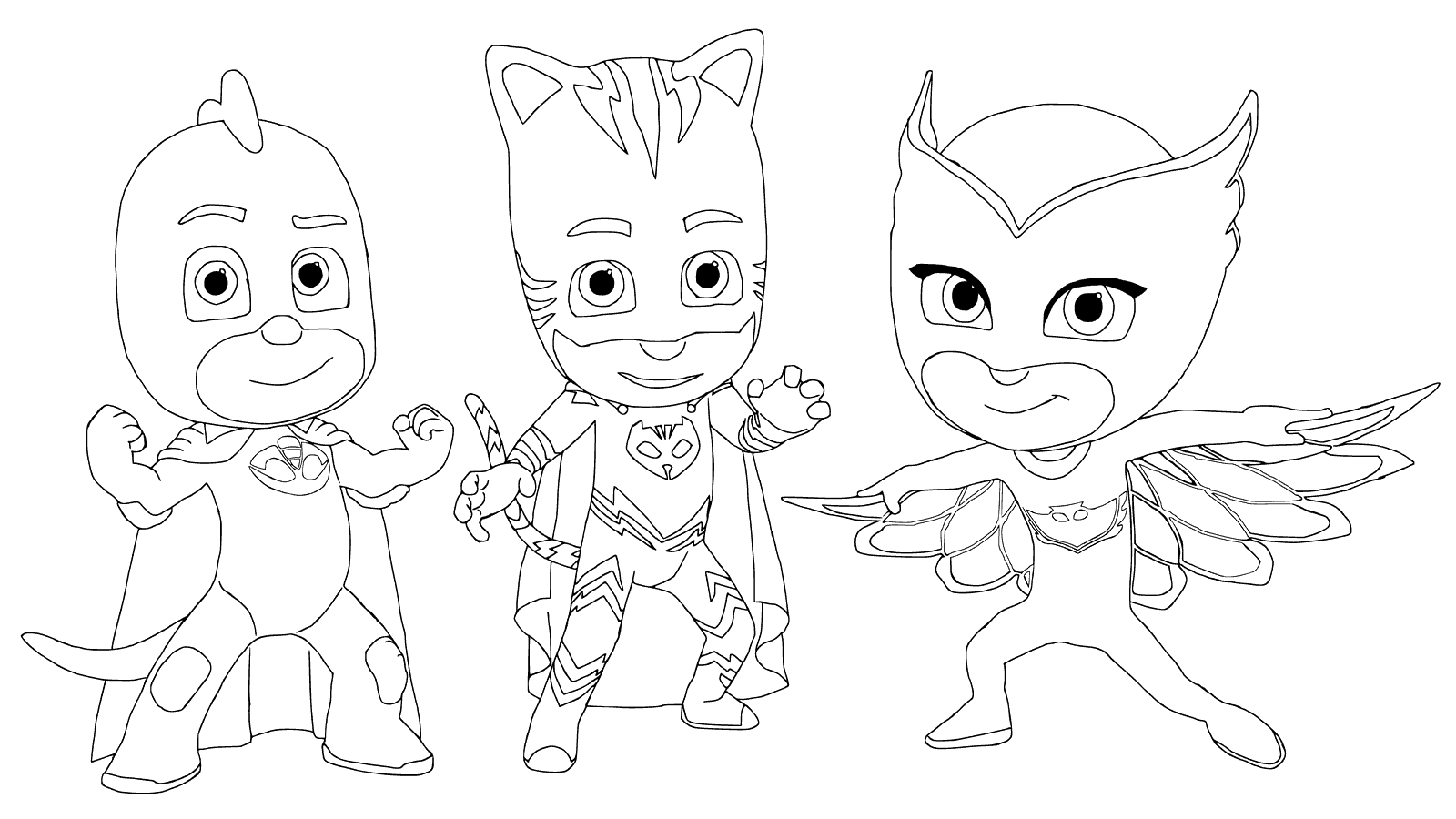 PJ Masks With Friends Coloring Page