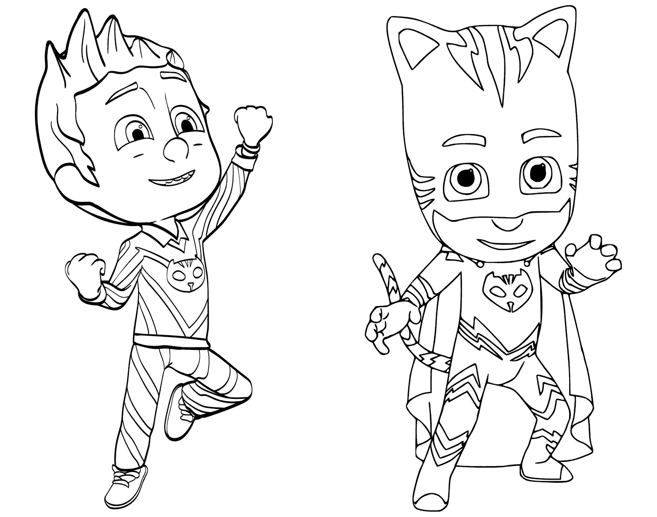 Pajama Hero Connor Is Catboy From PJ Masks Coloring Page