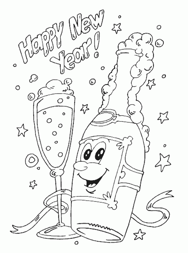 Party Happy New Year Eve Coloirng Pages Coloring Page