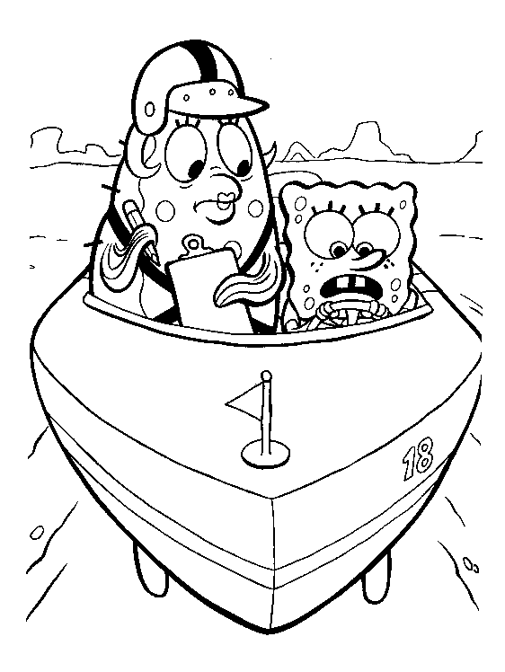 Patrick With Sponge Coloring Page