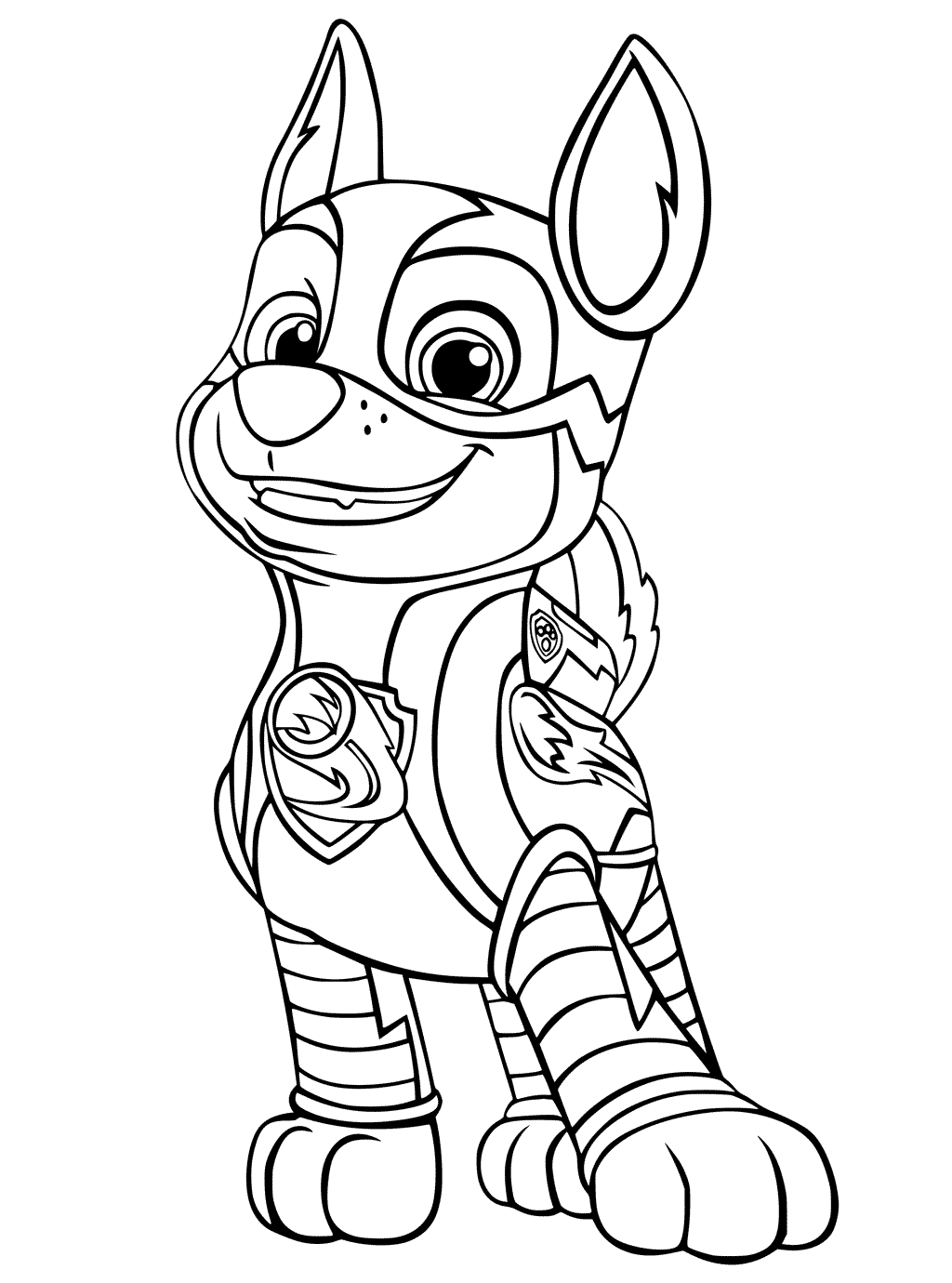 Paw Patrol Mighty Pups Chase _ Coloring Page
