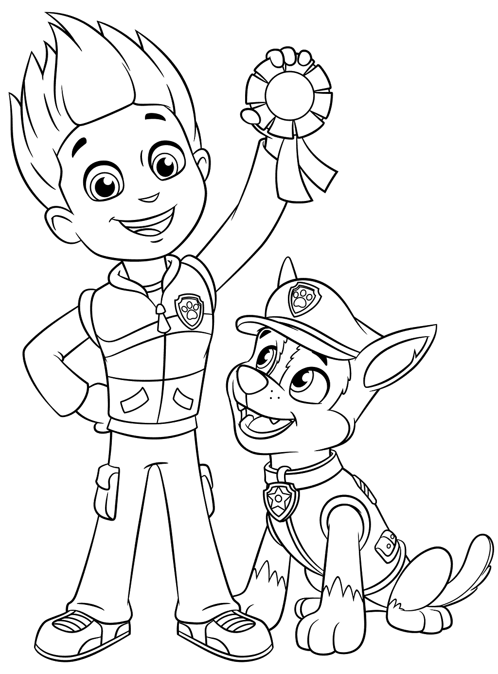 Paw Patrol Ryder And Chase Coloring Page
