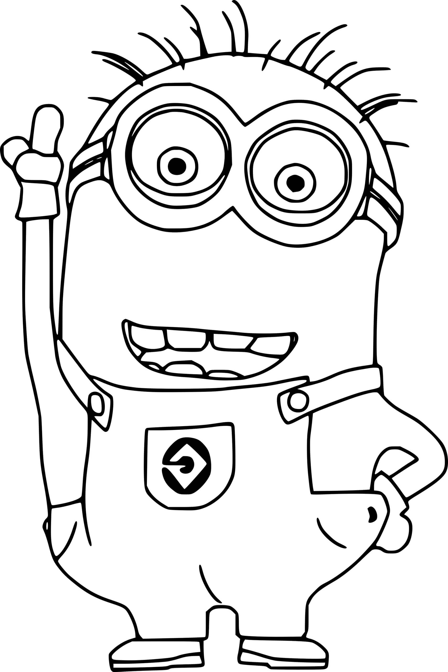 Phil Minion Is Happy Coloring Page