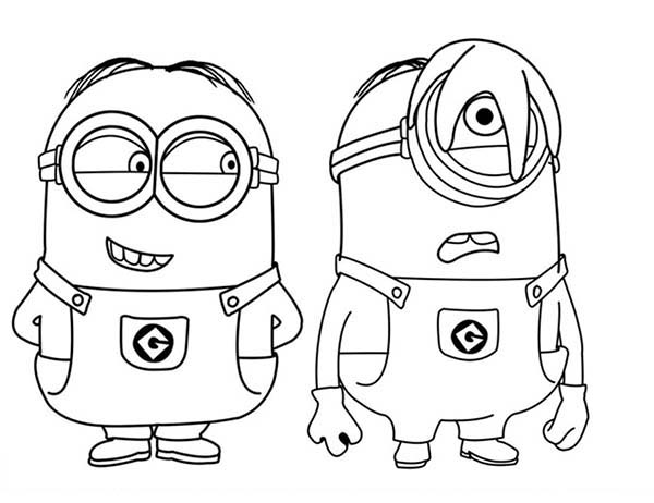Phil And Stuart The Minion Coloring Page