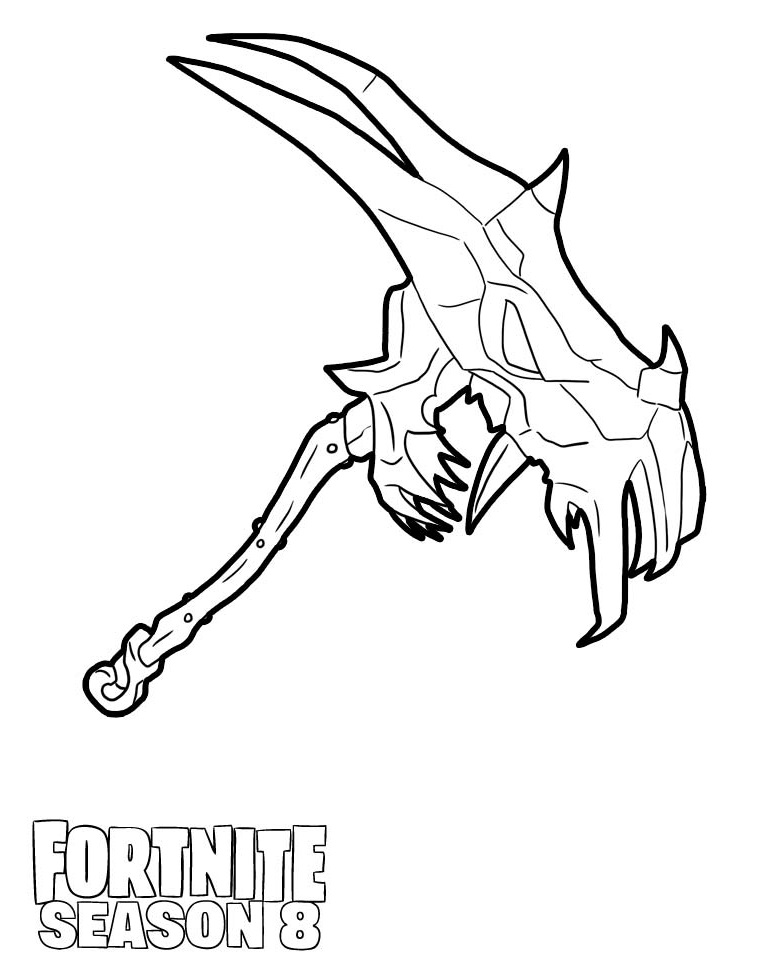 Pickaxe From Fortnite Season 8 Coloring Page