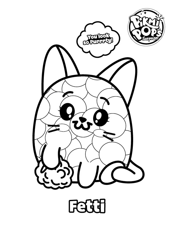 Pikmi Pops Coloring Cat Fetti