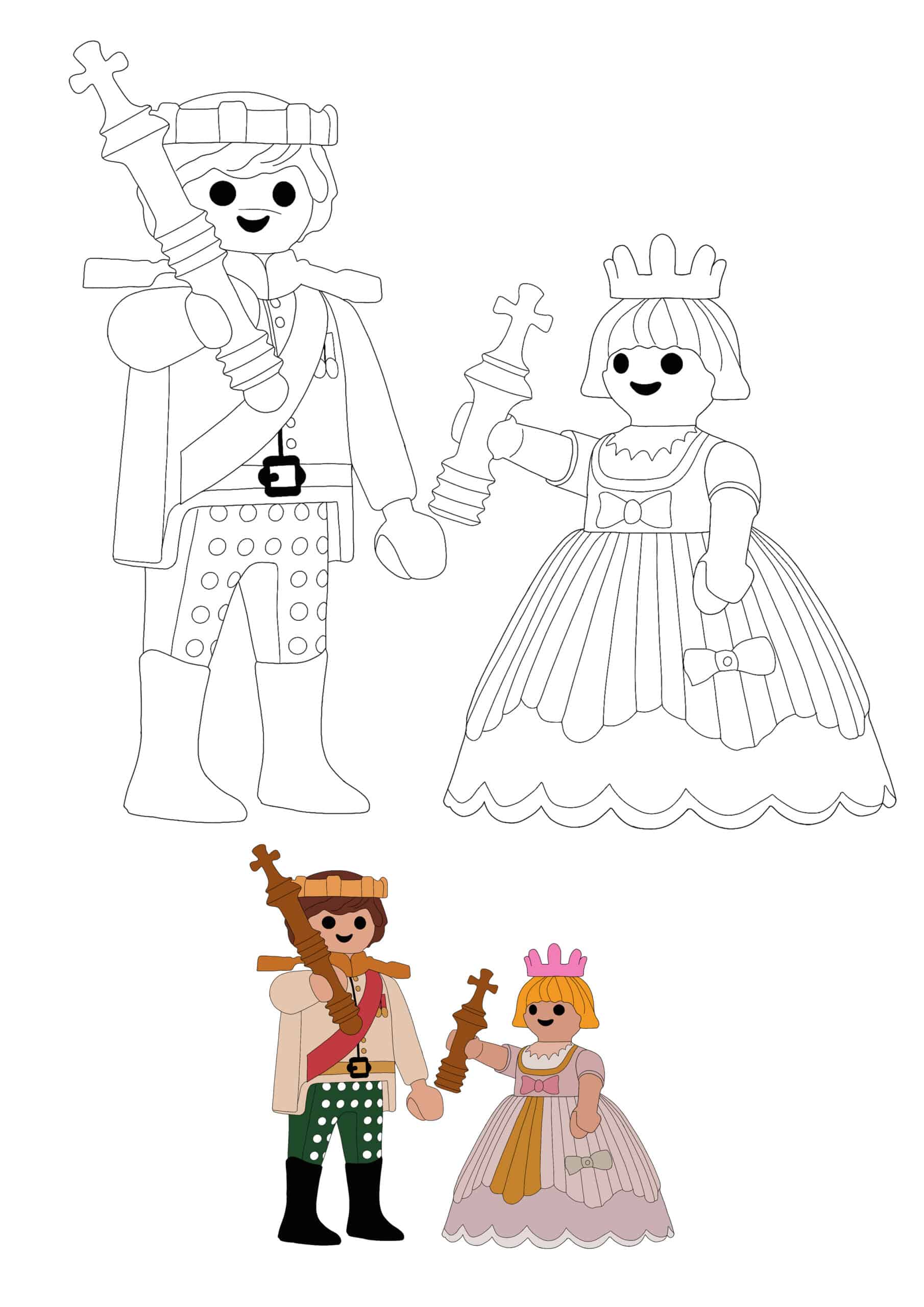 Playmobil Prince And Princess Coloring Page