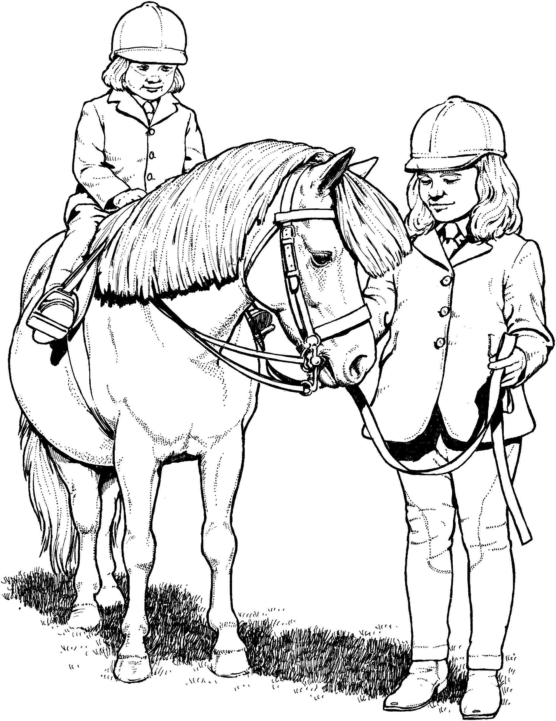 Pony With Rider Coloring Page